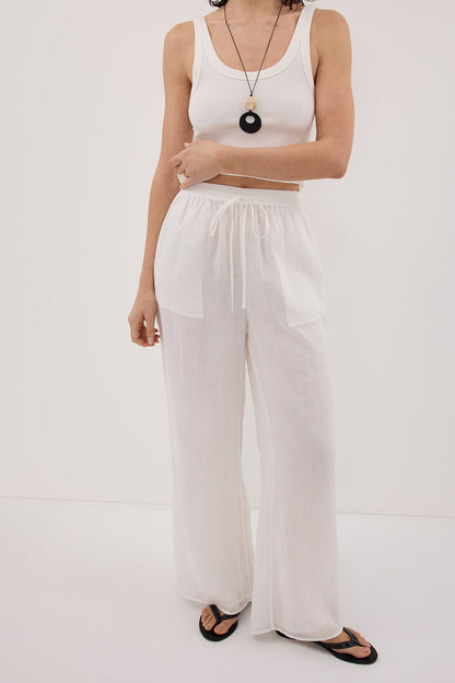 GINNY WHITE RAMIE PANT