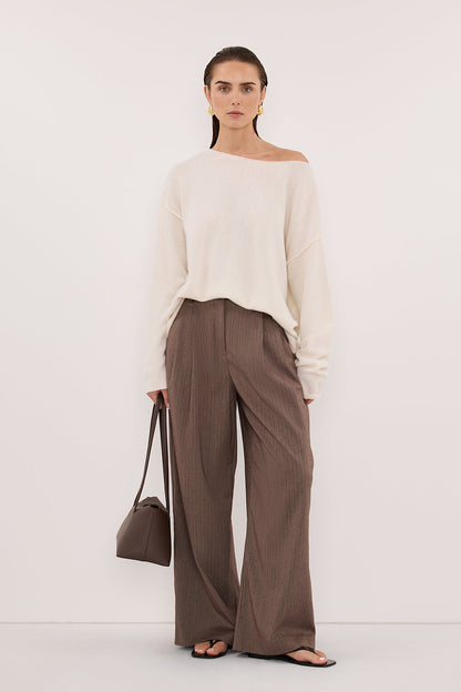 HAILEY CHOC STRIPE RELAXED PANT