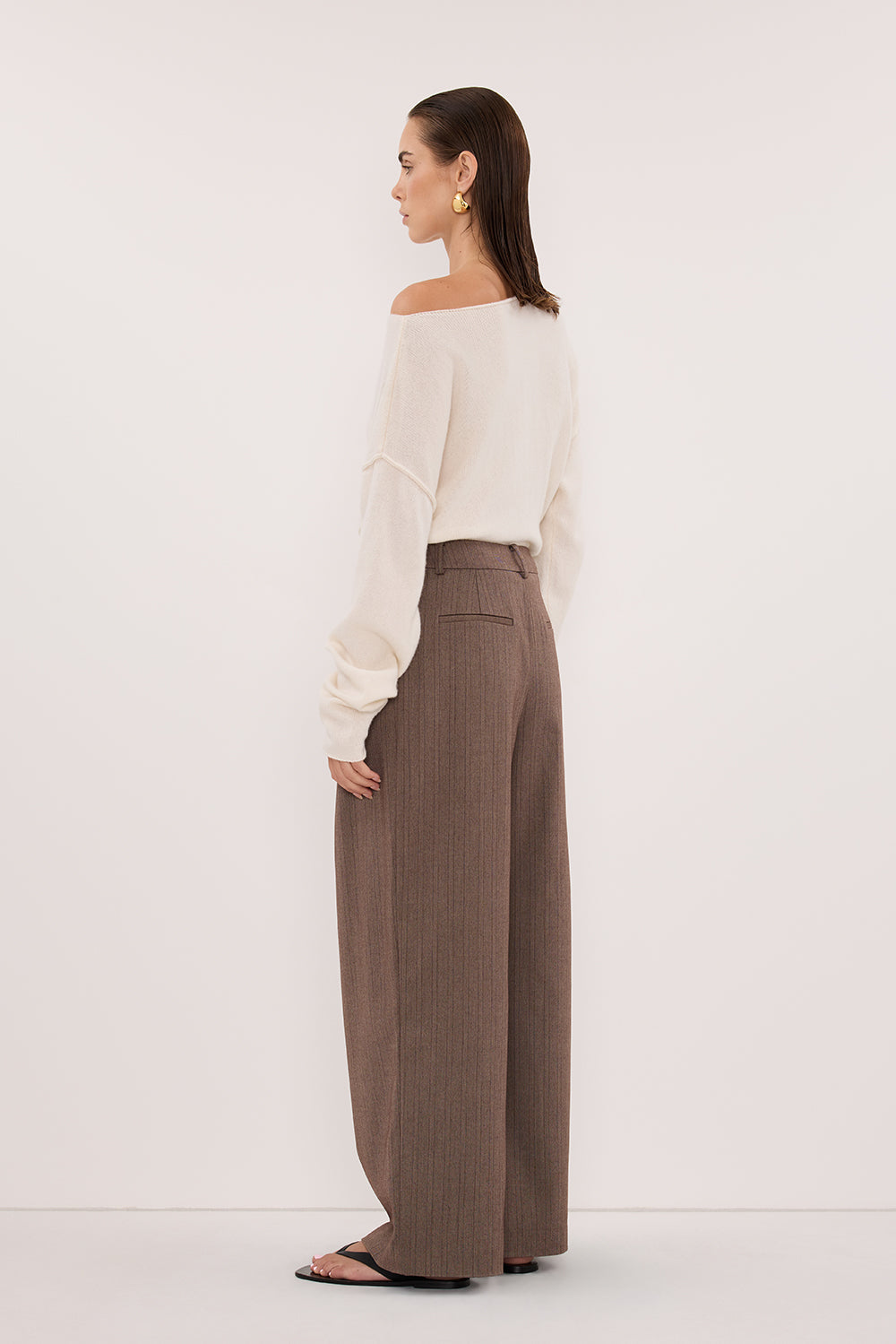 HAILEY CHOC STRIPE RELAXED PANT