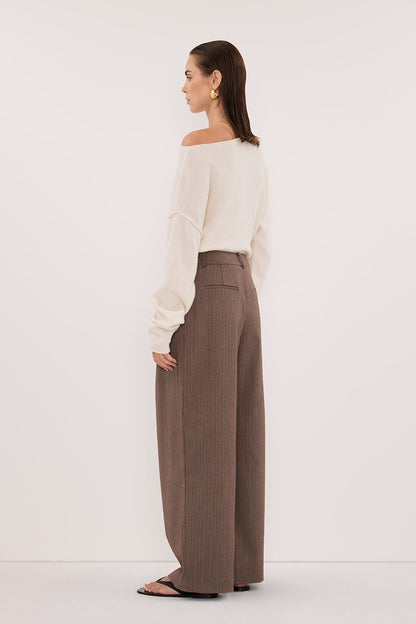 HAILEY CHOC STRIPE RELAXED PANT