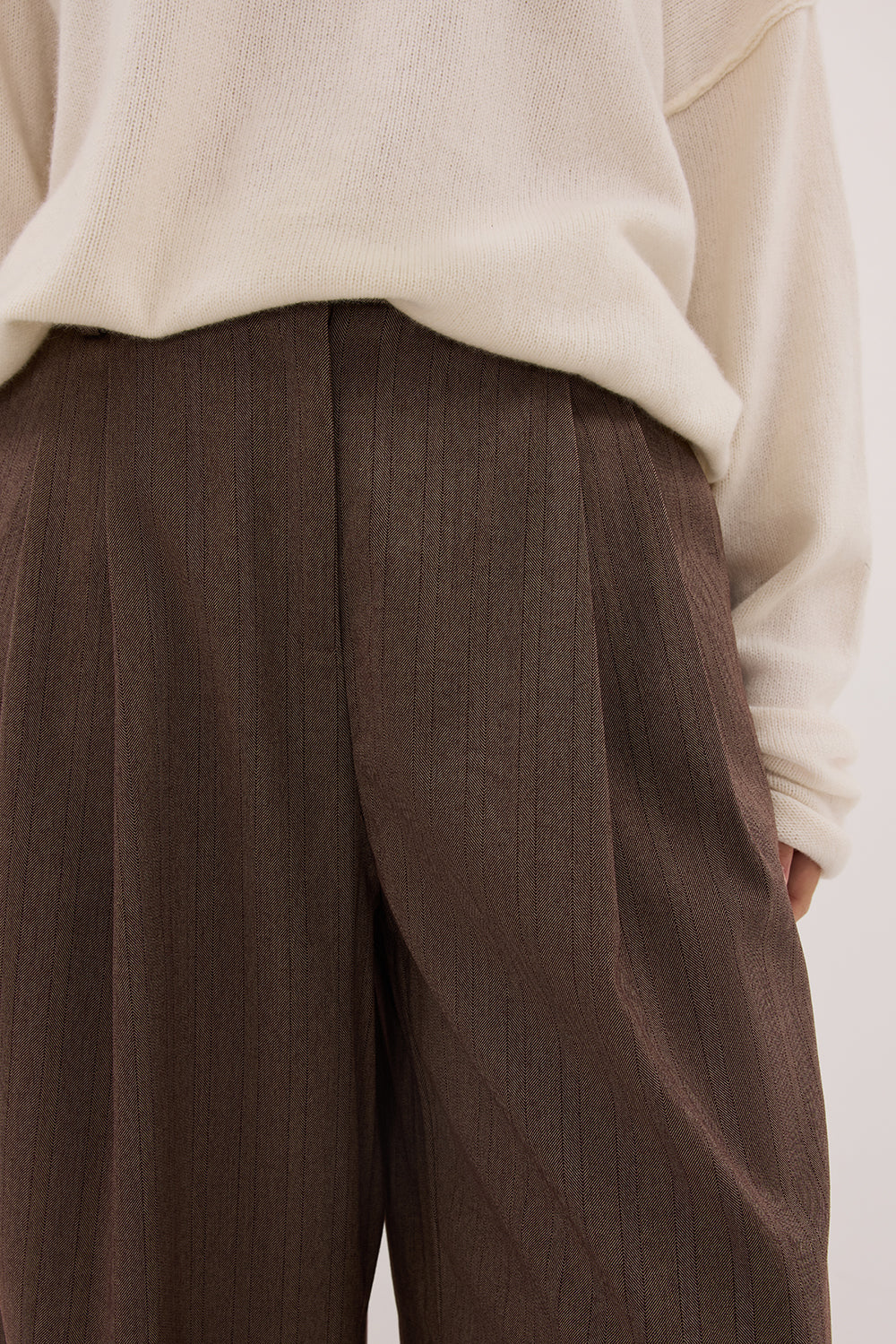 HAILEY CHOC STRIPE RELAXED PANT