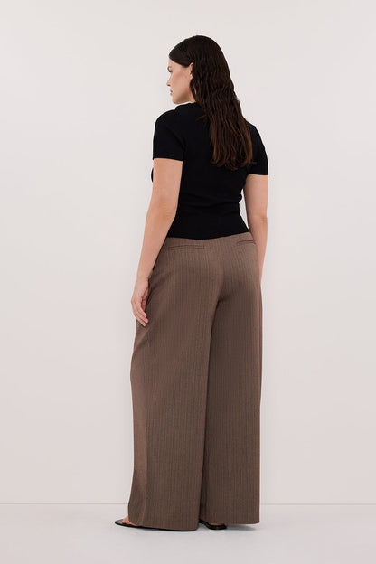 HAILEY CHOC STRIPE RELAXED PANT