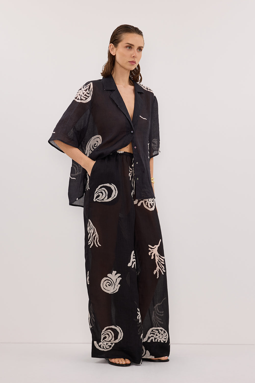 POSITANO BLACK RAMIE PANT