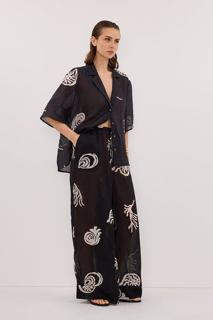 POSITANO BLACK RAMIE PANT