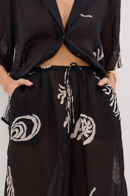 POSITANO BLACK RAMIE PANT