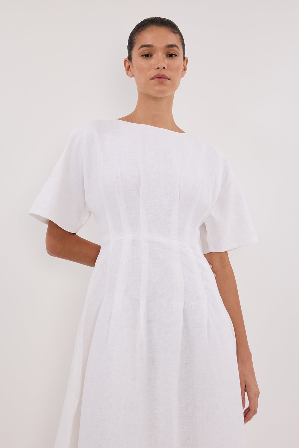 RAF OFF WHITE BOATNECK MIDI DRESS