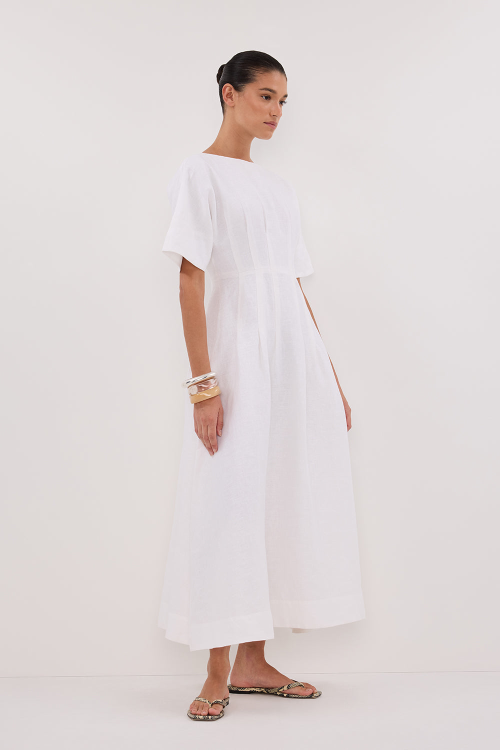 RAF OFF WHITE BOATNECK MIDI DRESS
