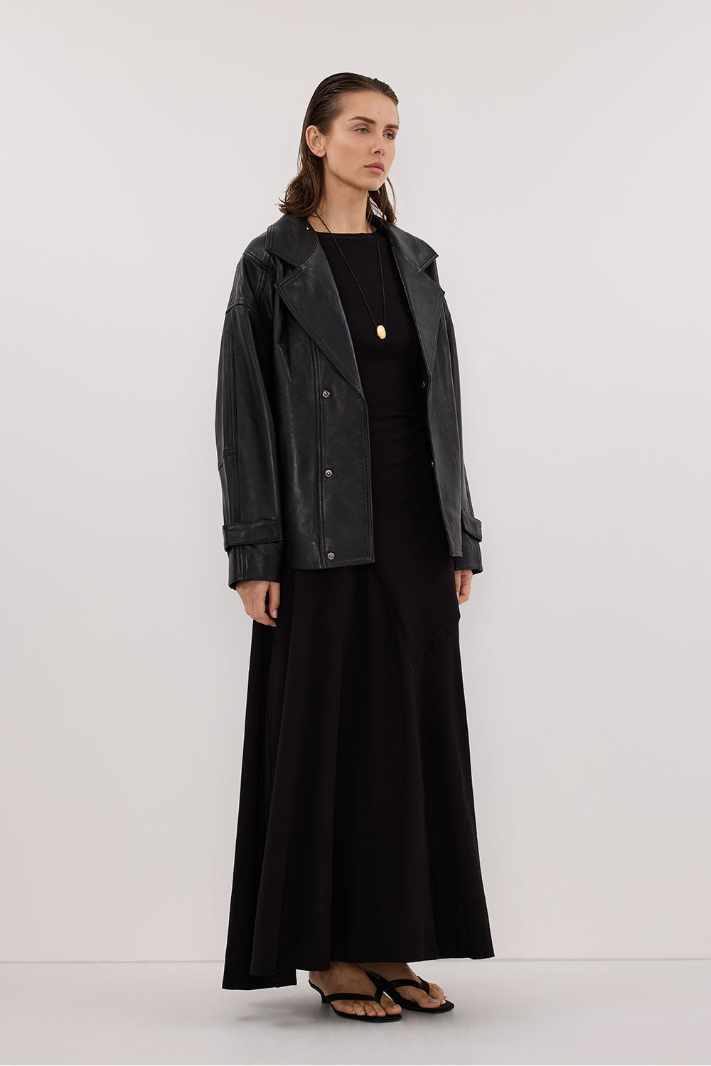 HADLEY BLACK SLEEVELESS KNIT MAXI DRESS