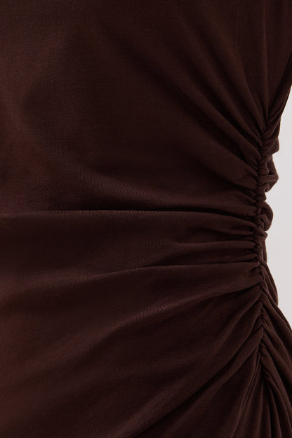 HADLEY CHOC SLEEVELESS KNIT MAXI DRESS