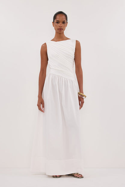 ALEXANDRA WHITE HYBRID MIDI DRESS