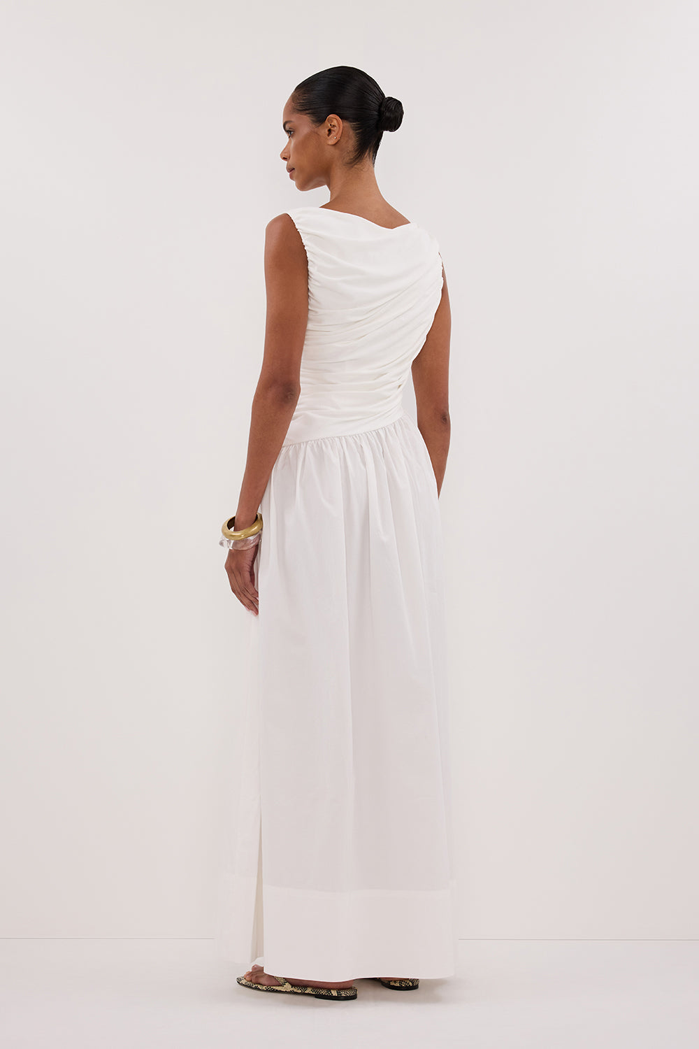 ALEXANDRA WHITE HYBRID MIDI DRESS