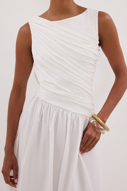 ALEXANDRA WHITE HYBRID MIDI DRESS