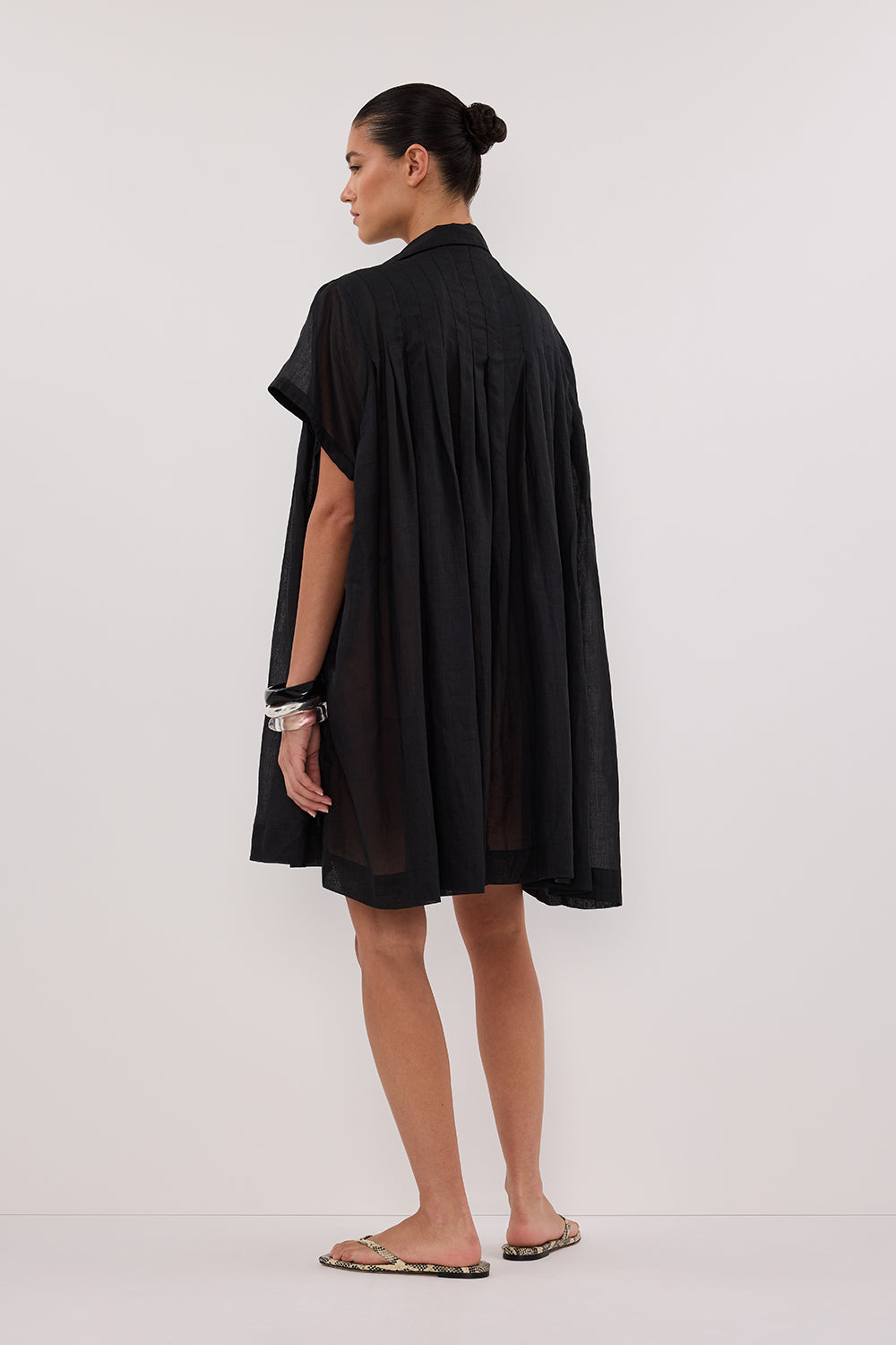 CARMEL BLACK RAMIE MINI DRESS