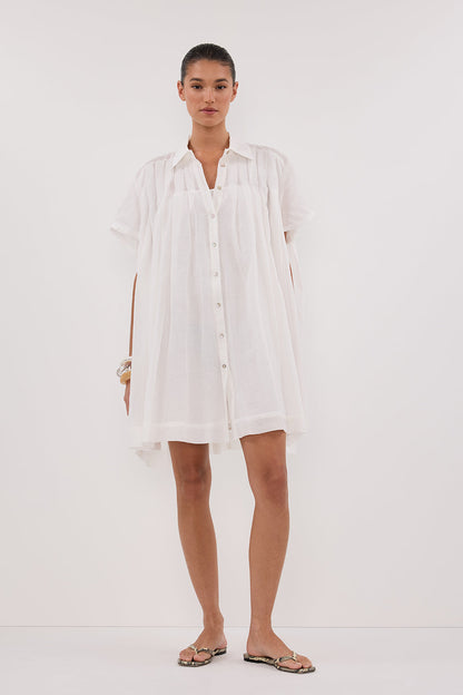 CARMEL WHITE RAMIE MINI DRESS