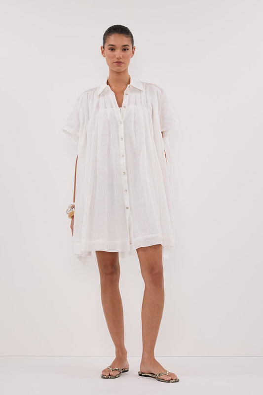 CARMEL WHITE RAMIE MINI DRESS