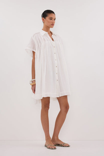 CARMEL WHITE RAMIE MINI DRESS