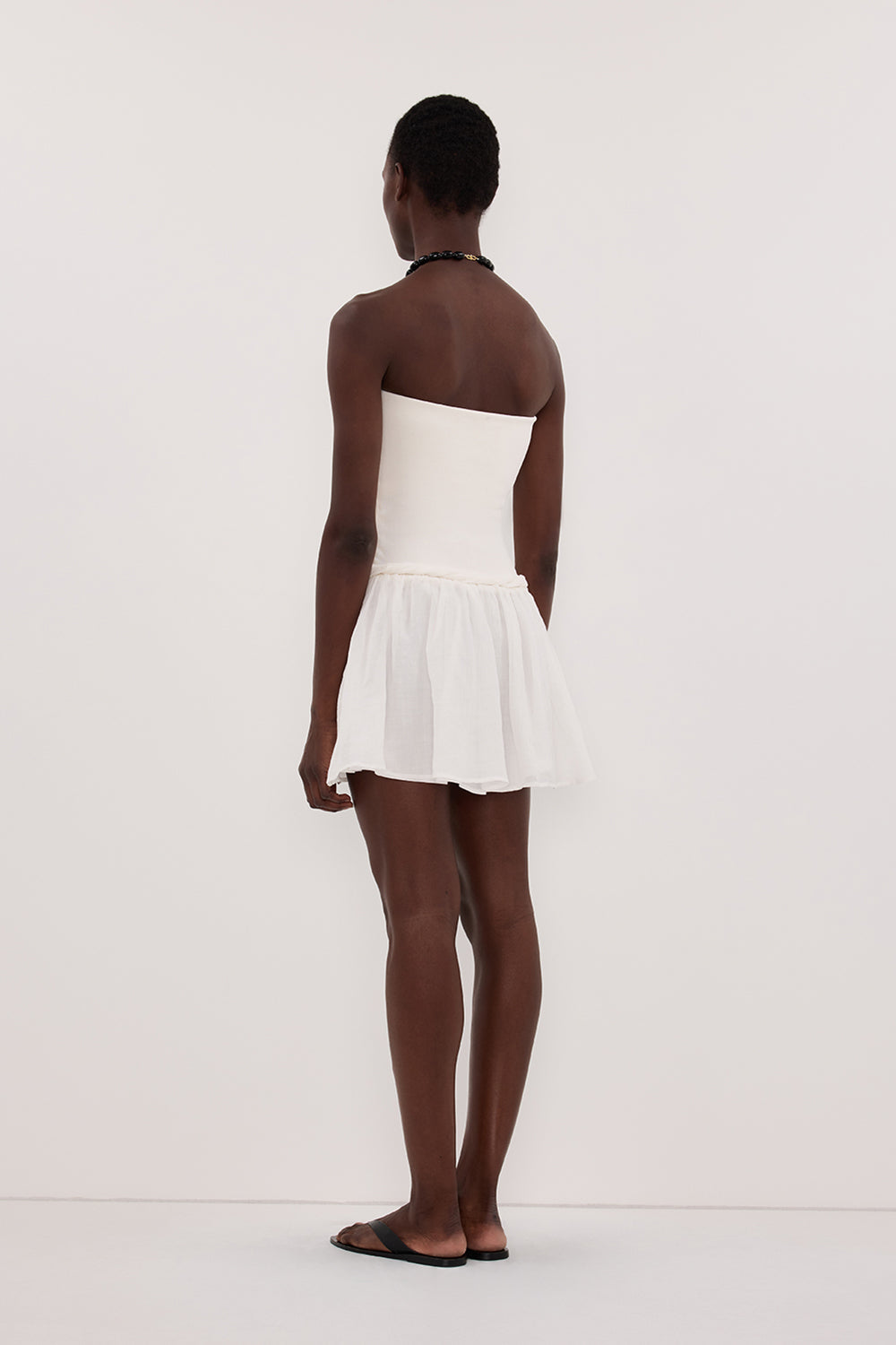 COCO WHITE STRAPLESS HYBRID MINI DRESS