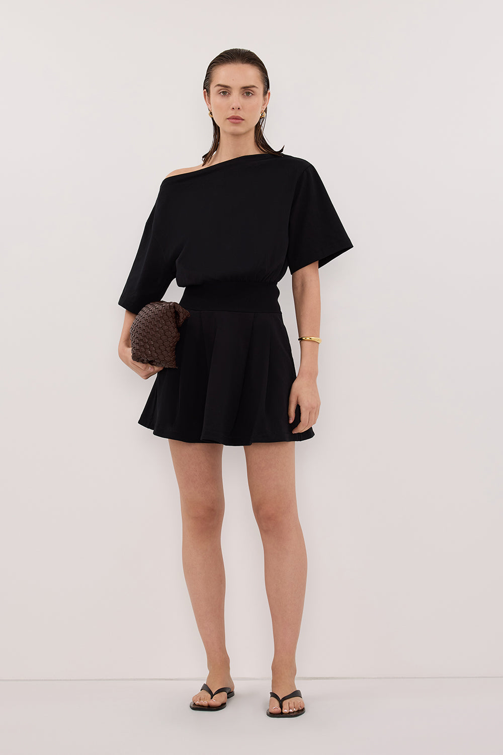 ESME BLACK ASYM MINI DRESS
