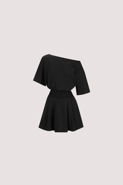 ESME BLACK ASYM MINI DRESS