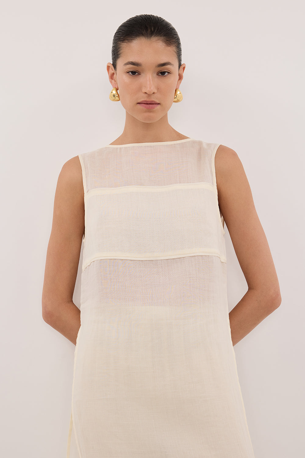 KAI STRAW SLEEVELESS RAMIE TUNIC TOP