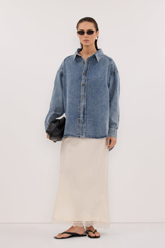ASHTON CLASSIC BLUE OVERSIZED DENIM SHIRT