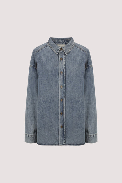 ASHTON CLASSIC BLUE OVERSIZED DENIM SHIRT