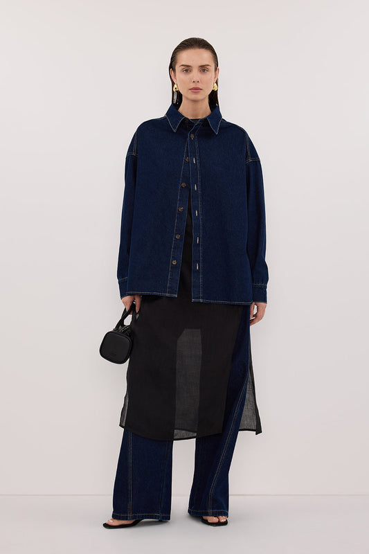 ASHTON INDIGO OVERSIZED DENIM SHIRT