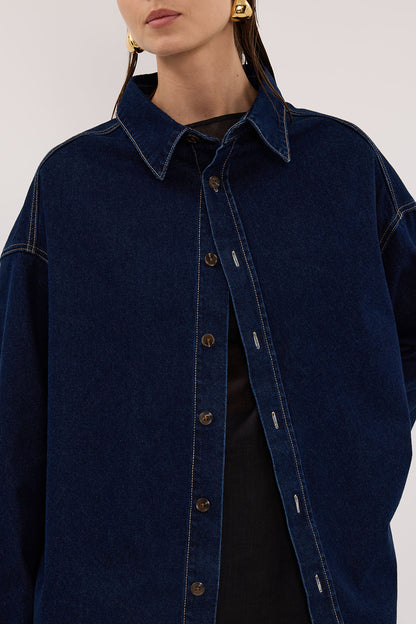 ASHTON INDIGO OVERSIZED DENIM SHIRT