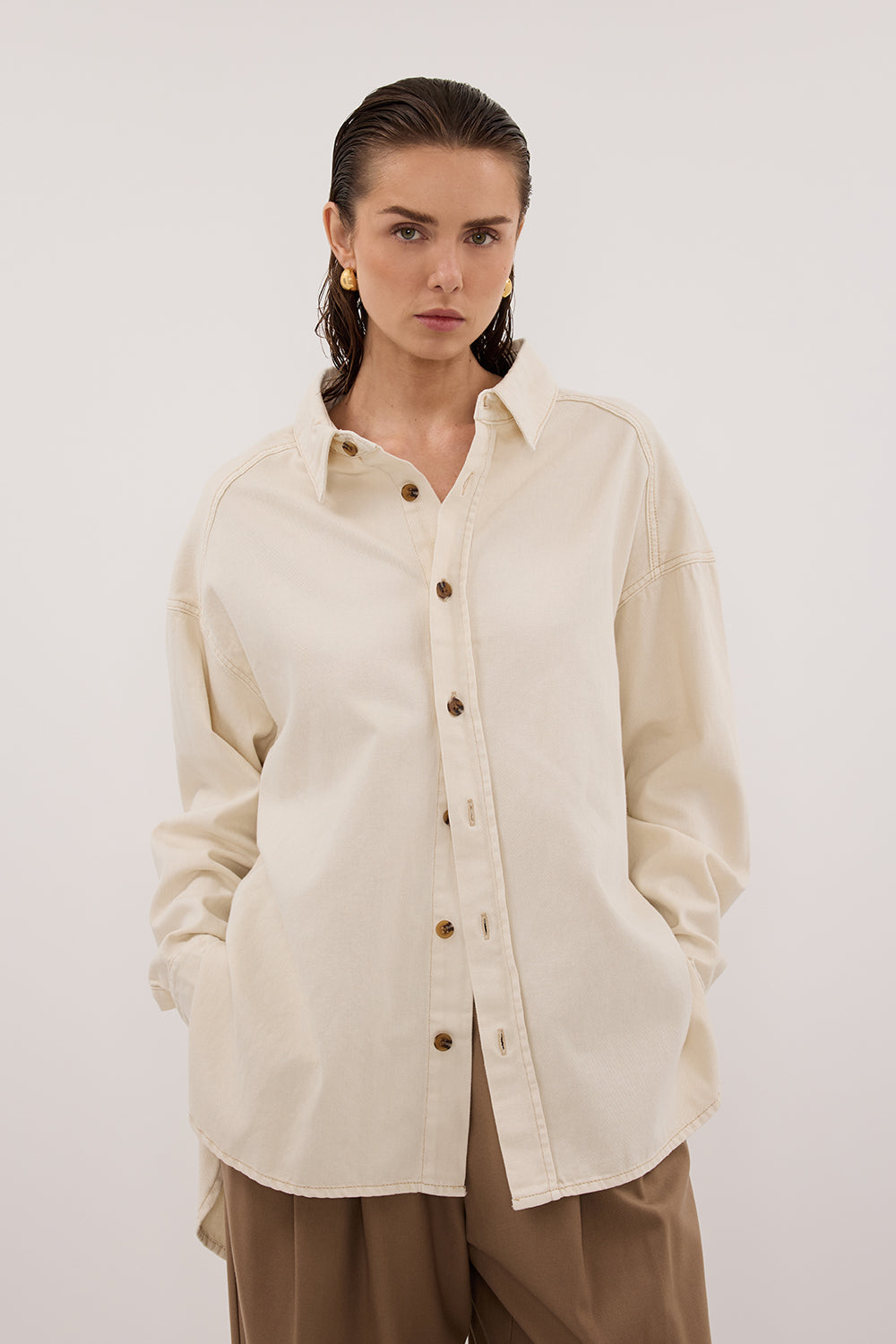 ASHTON NATURAL OVERSIZED DENIM SHIRT