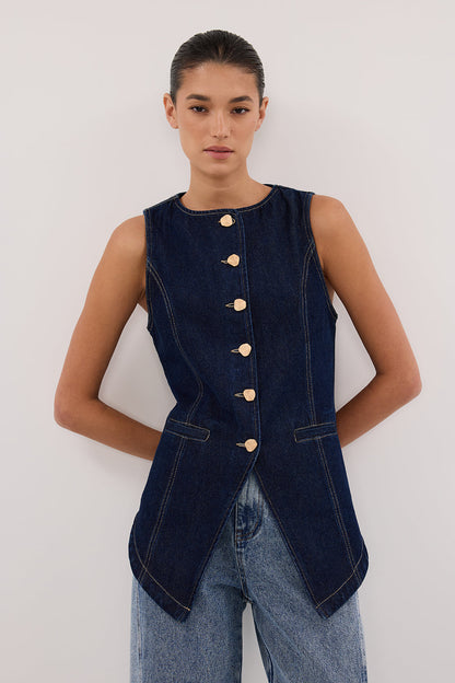 OLLY INDIGO DENIM VEST