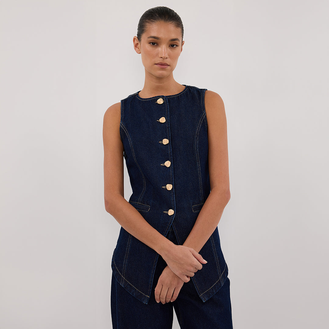 OLLY INDIGO DENIM VEST