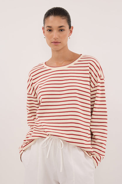 NOLA SAHARA STRIPE LONG SLEEVE TEE