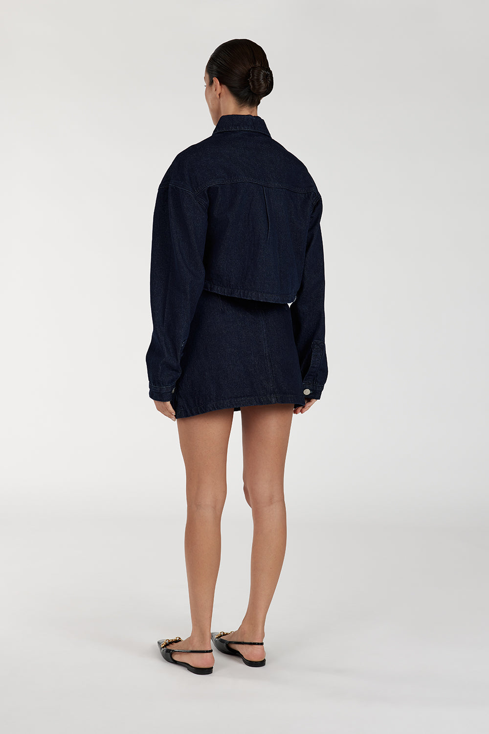 ALBERTA INDIGO TAILORED DENIM MINI SKIRT