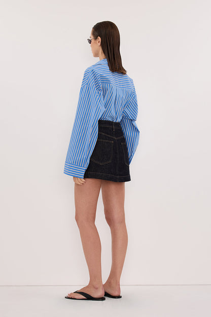 KERA RAW INDIGO DENIM A LINE SKORT