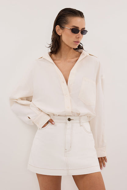 KERA WHITE DENIM A LINE SKORT