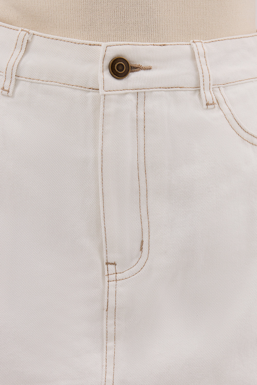 KERA WHITE DENIM A LINE SKORT