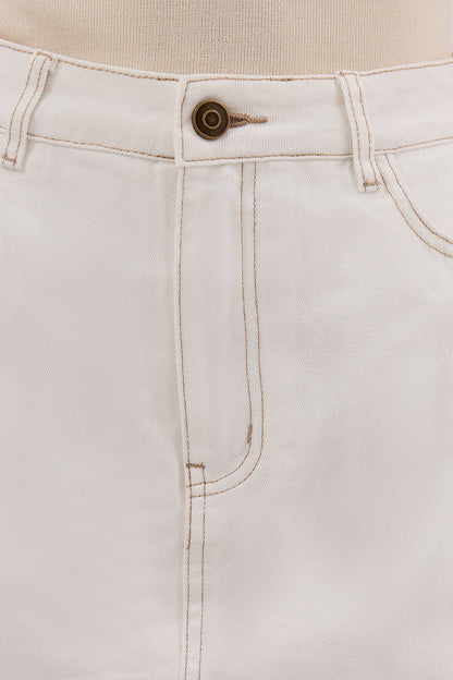 KERA WHITE DENIM A LINE SKORT