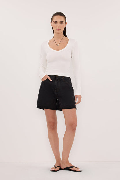 MARLEY BLACK RINSE DENIM SHORT