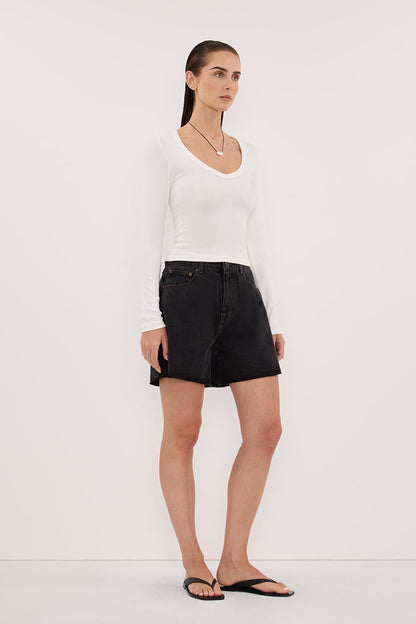 MARLEY BLACK RINSE DENIM SHORT