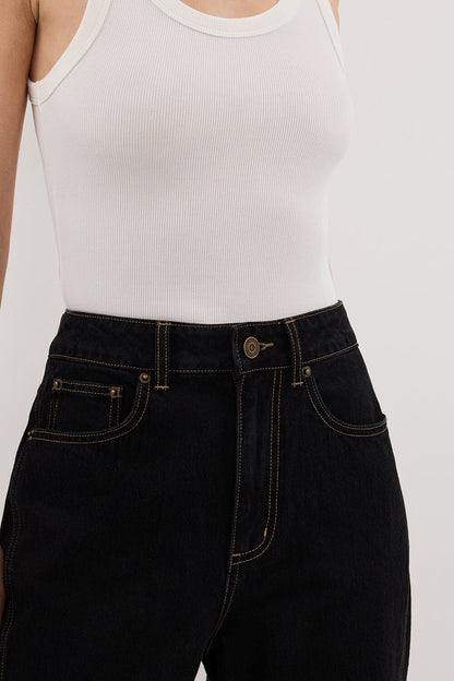 CARSON JET BLACK WIDE LEG JEAN