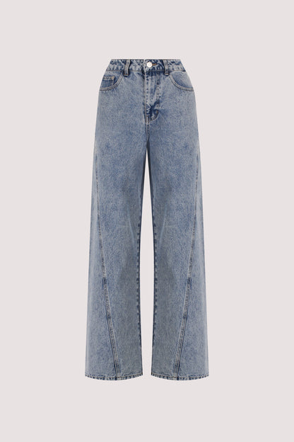 CARSON MID BLUE WIDE LEG JEAN