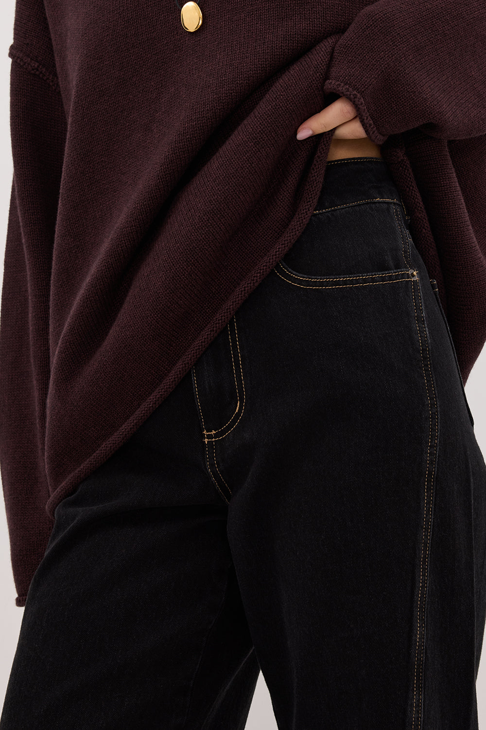 CARSON JET BLACK TALL WIDE LEG JEAN