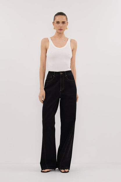 CARSON JET BLACK TALL WIDE LEG JEAN
