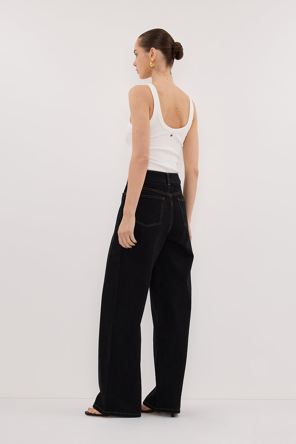 CARSON JET BLACK TALL WIDE LEG JEAN