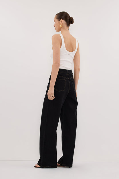 CARSON JET BLACK TALL WIDE LEG JEAN