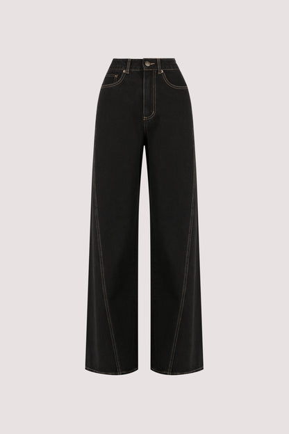 CARSON JET BLACK TALL WIDE LEG JEAN