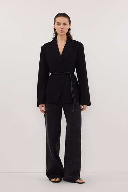 REAGAN 2.0 BLACK RINSE EYELET SLOUCHY JEAN