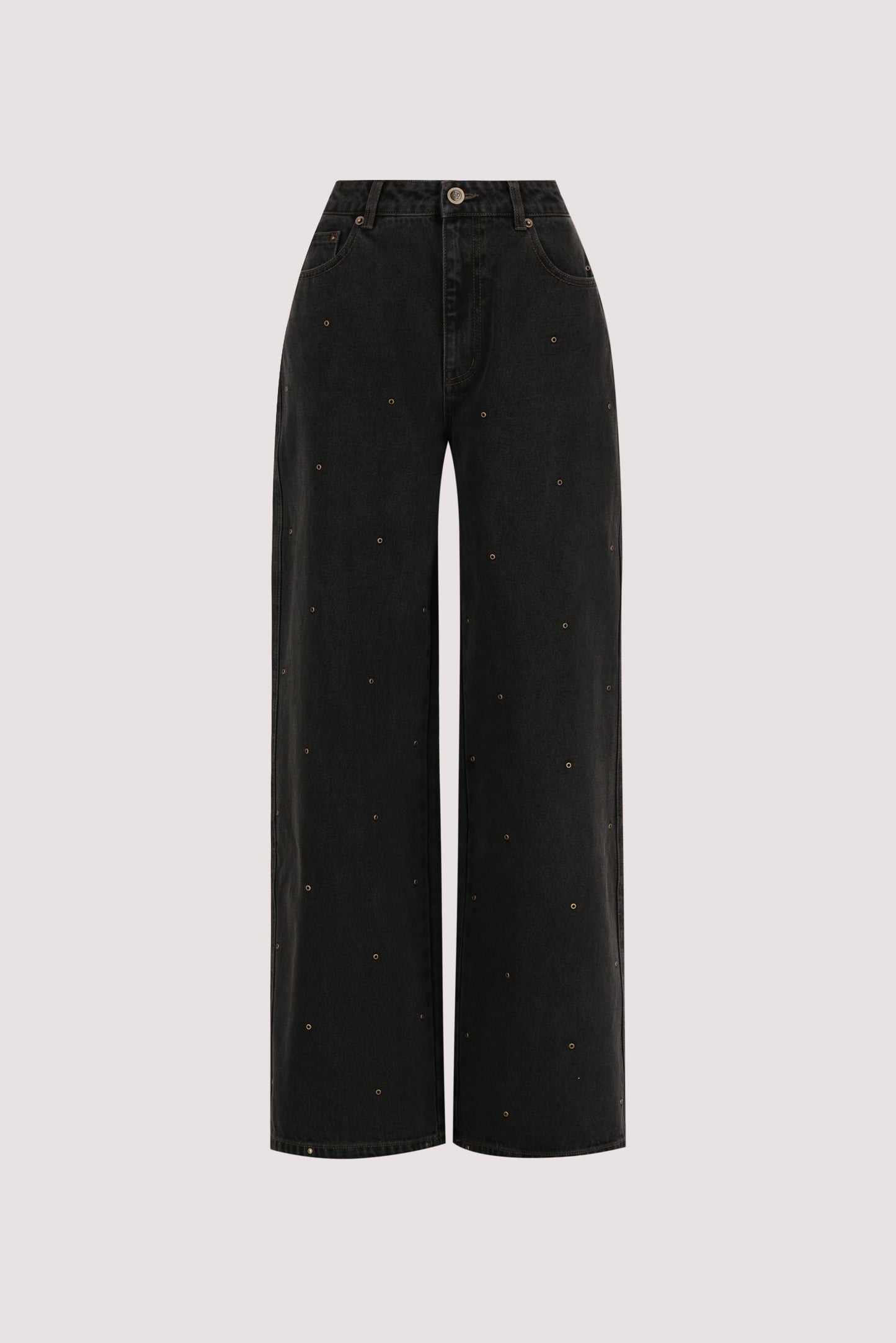 REAGAN 2.0 BLACK RINSE EYELET SLOUCHY JEAN