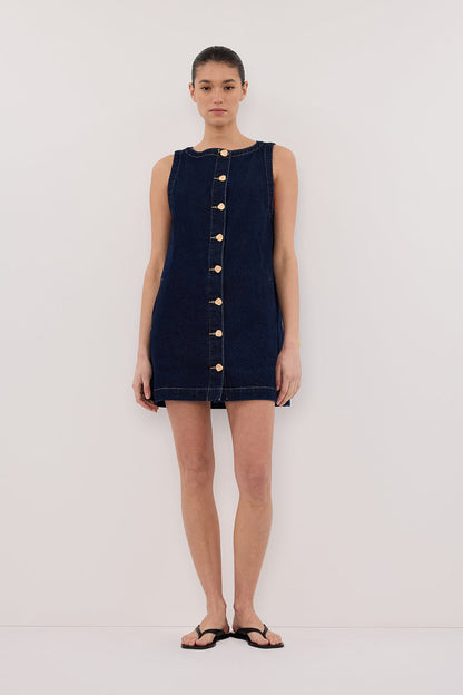 SHERI INDIGO DENIM MINI DRESS