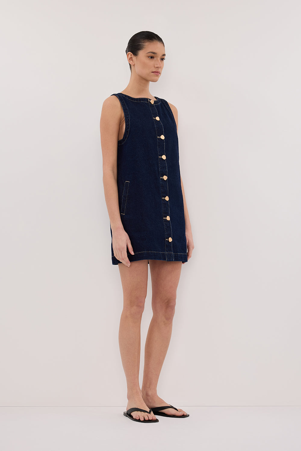 SHERI INDIGO DENIM MINI DRESS